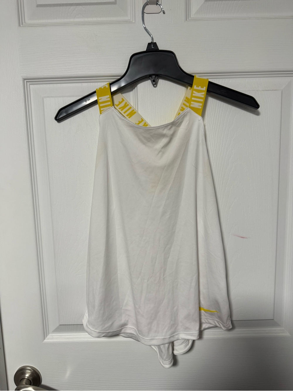 Nike White Tank Top with Yellow Branded Straps